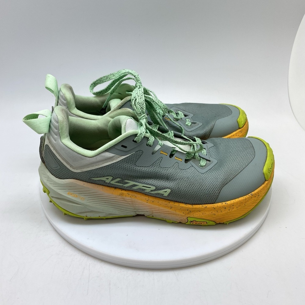 Altra Women's Gray and Mint Green Sneakers with Yellow Accents